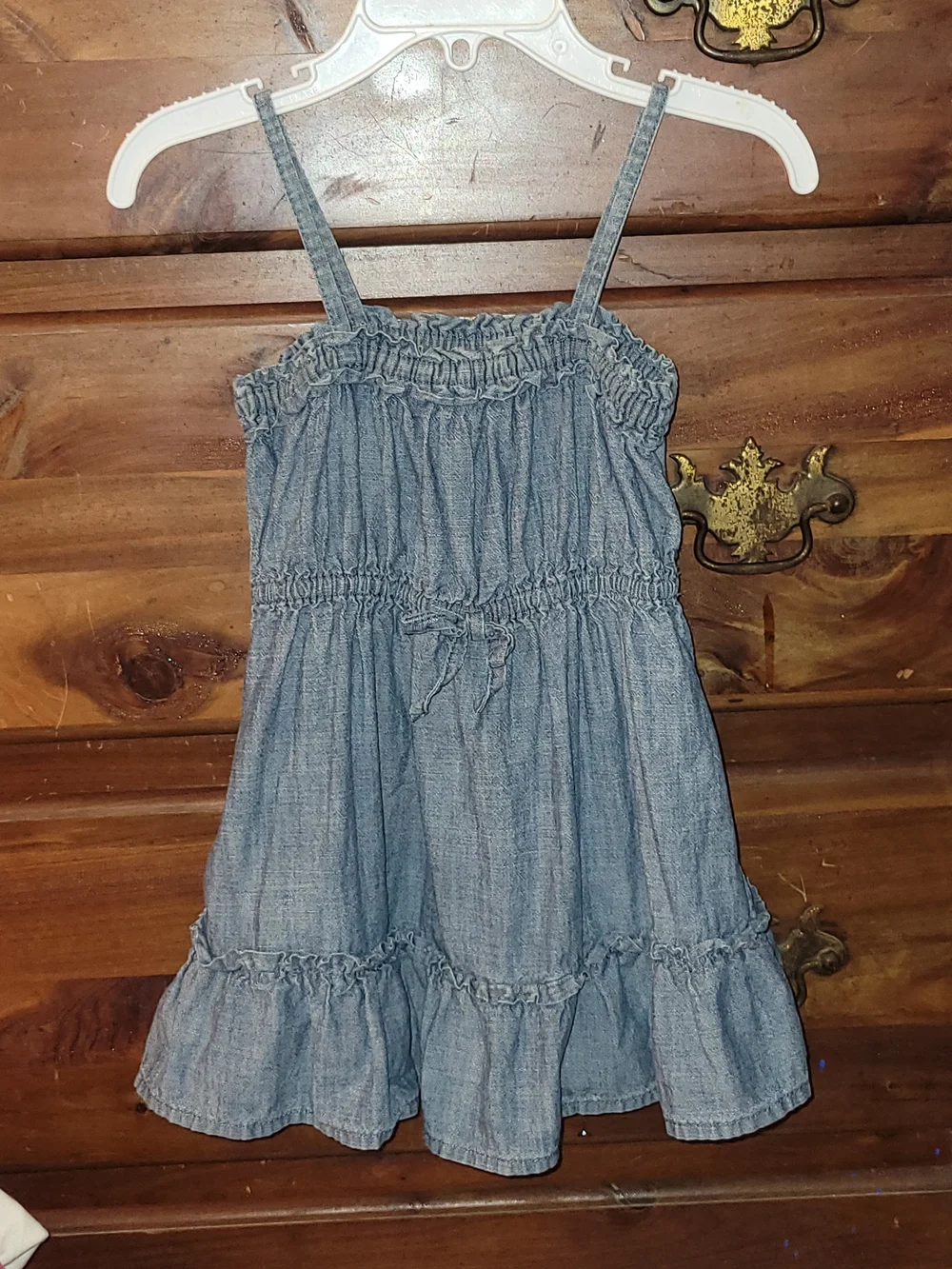 GAP Light Blue Denim Sundress with Ruffle Hem